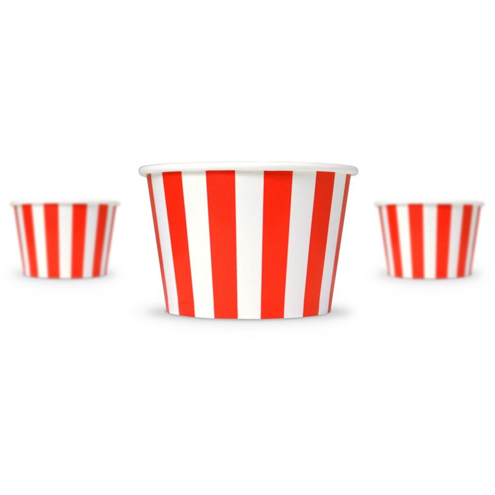UNIQ® 8 oz Red Striped Madness Ice Cream Cups