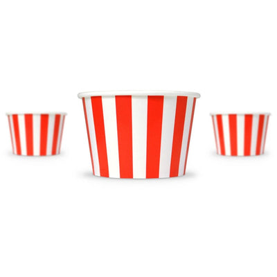 UNIQ® 8 oz Red Striped Madness Ice Cream Cups