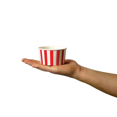 UNIQ® 8 oz Red Striped Madness Ice Cream Cups