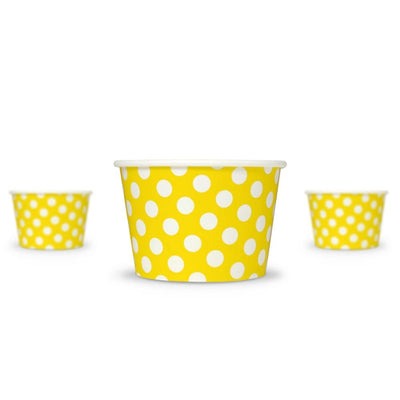 UNIQ® 8 oz Yellow Polka Dotty Ice Cream Cups