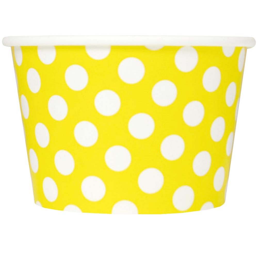 UNIQ® 8 oz Yellow Polka Dotty Ice Cream Cups