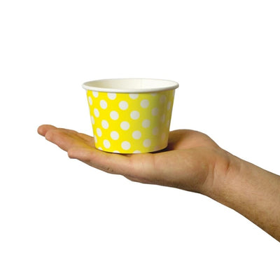 UNIQ® 8 oz Yellow Polka Dotty Ice Cream Cups