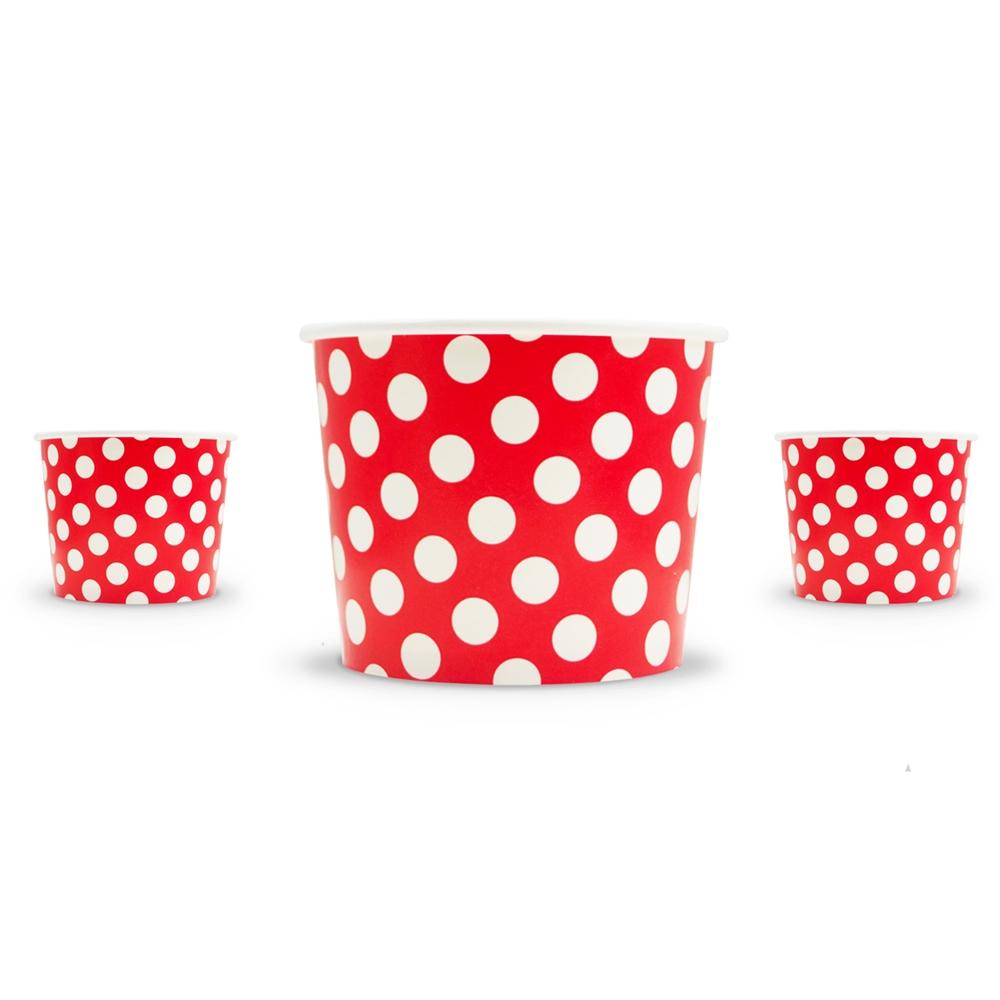 UNIQ® 16 oz Red Polka Dotty Ice Cream Cups