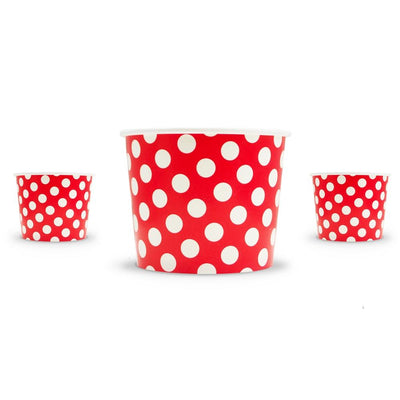 UNIQ® 16 oz Red Polka Dotty Ice Cream Cups