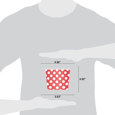 UNIQ® 16 oz Red Polka Dotty Ice Cream Cups