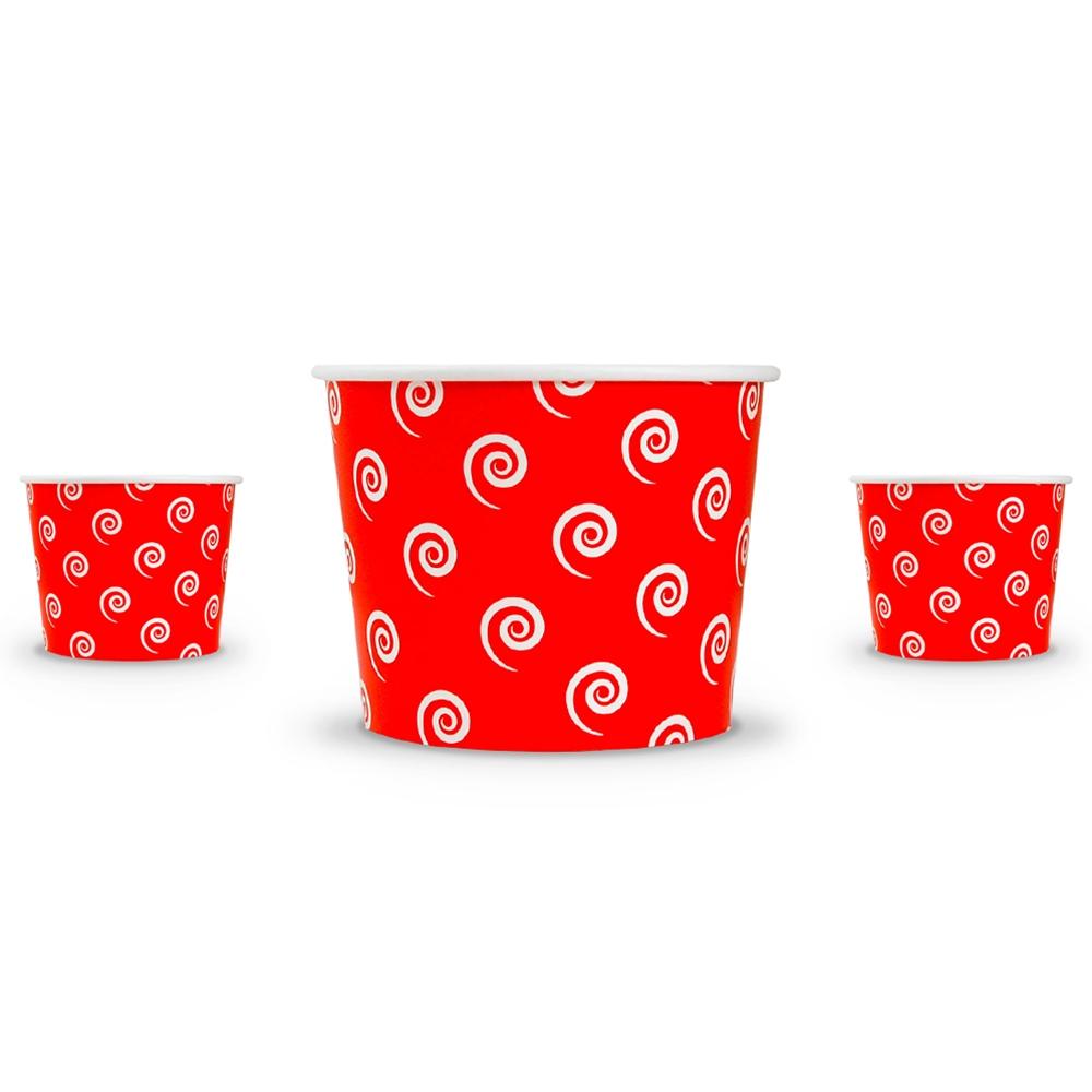 UNIQ® 16 oz Red Swirls and Twirls Ice Cream Cups