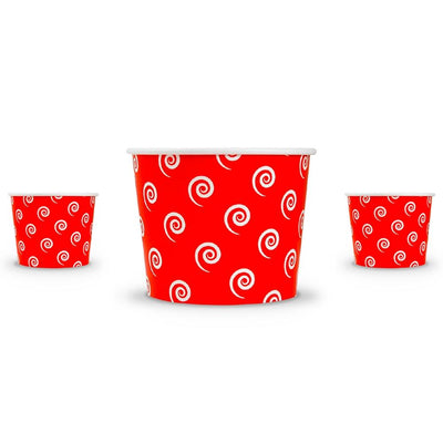 UNIQ® 16 oz Red Swirls and Twirls Ice Cream Cups