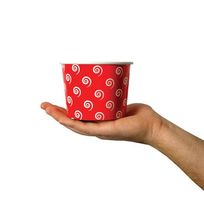 UNIQ® 16 oz Red Swirls and Twirls Ice Cream Cups