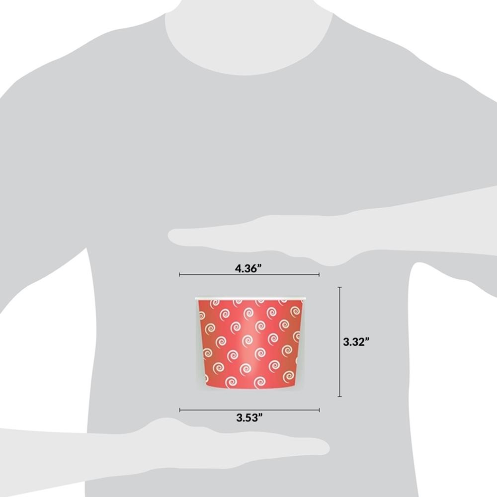 UNIQ® 16 oz Red Swirls and Twirls Ice Cream Cups