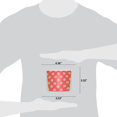 UNIQ® 16 oz Red Swirls and Twirls Ice Cream Cups