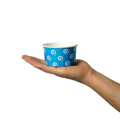 UNIQ® 6 oz Blue Swirls and Twirls Ice Cream Cups