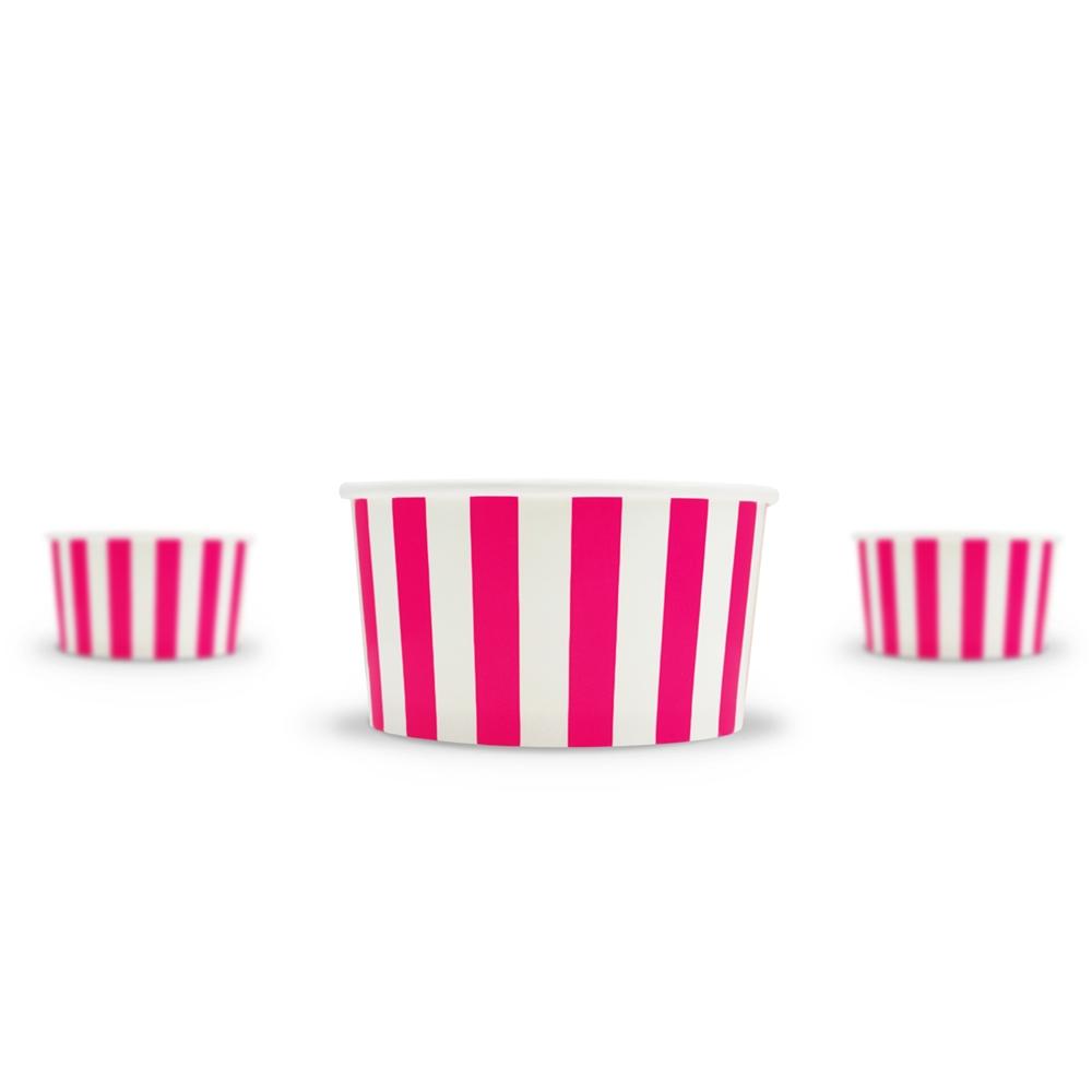 UNIQ® 6 oz Pink Striped Madness Ice Cream Cups