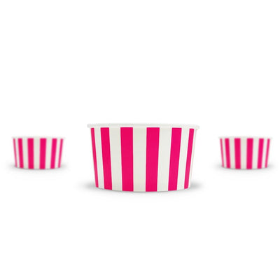 UNIQ® 6 oz Pink Striped Madness Ice Cream Cups