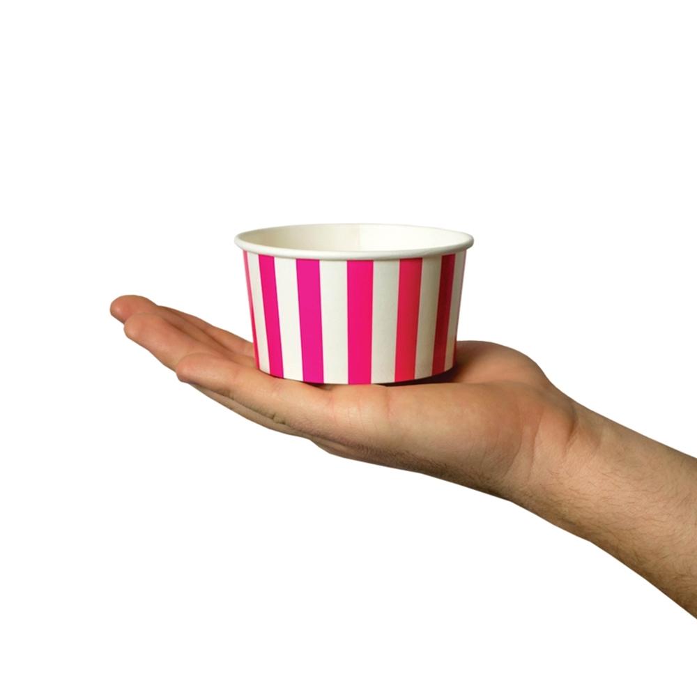 UNIQ® 6 oz Pink Striped Madness Ice Cream Cups