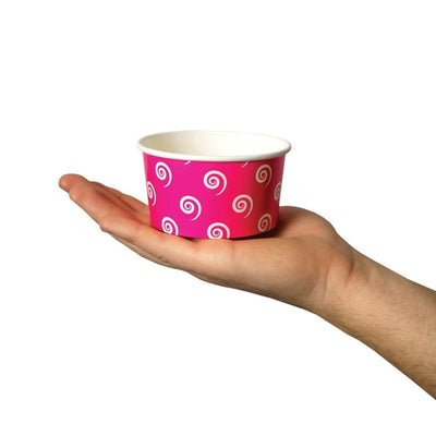UNIQ® 6 oz Pink Swirls and Twirls Ice Cream Cups