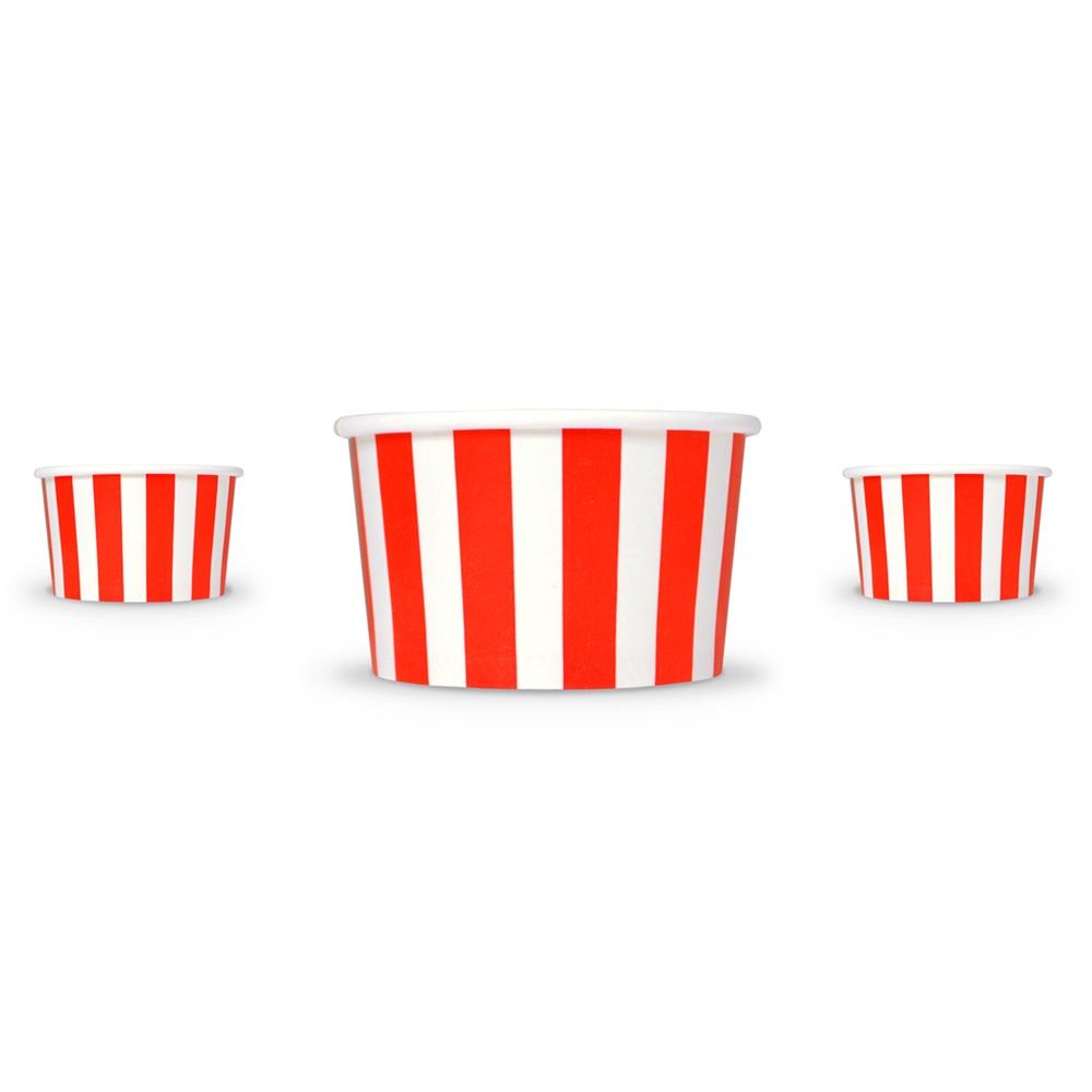 UNIQ® 6 oz Red Striped Madness Ice Cream Cups
