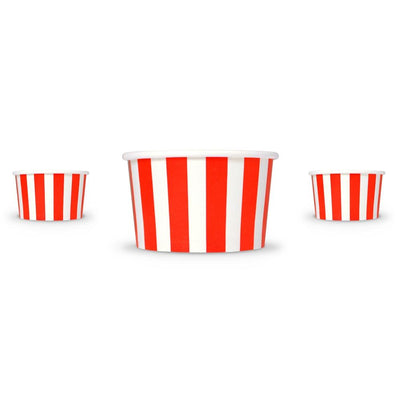 UNIQ® 6 oz Red Striped Madness Ice Cream Cups