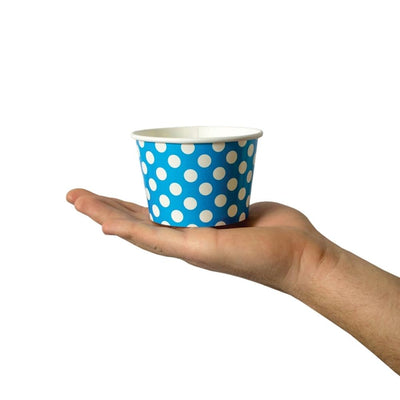 UNIQ® 8 oz Blue Polka Dotty Ice Cream Cups