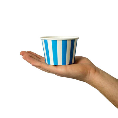 UNIQ® 8 oz Blue Striped Madness Ice Cream Cups