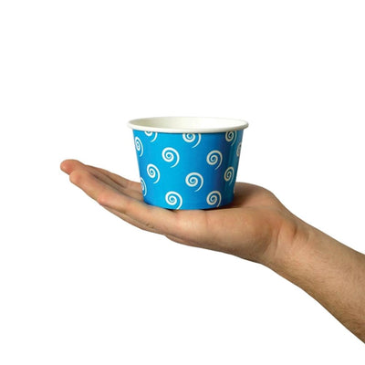 UNIQ® 8 oz Blue Swirls and Twirls Ice Cream Cups