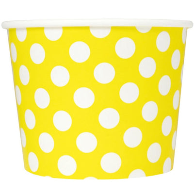 UNIQ® 16 oz Yellow Polka Dotty Ice Cream Cups