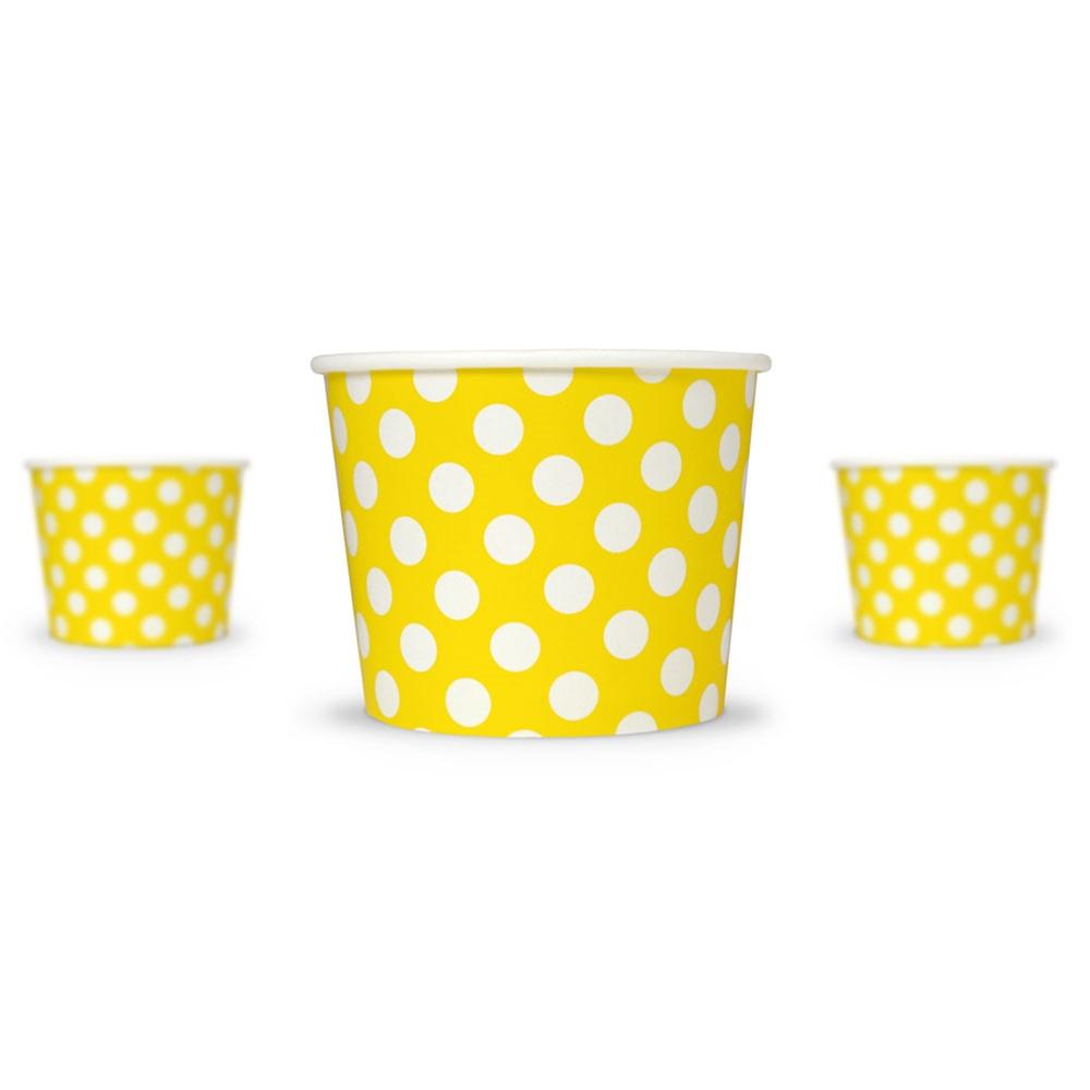 UNIQ® 16 oz Yellow Polka Dotty Ice Cream Cups