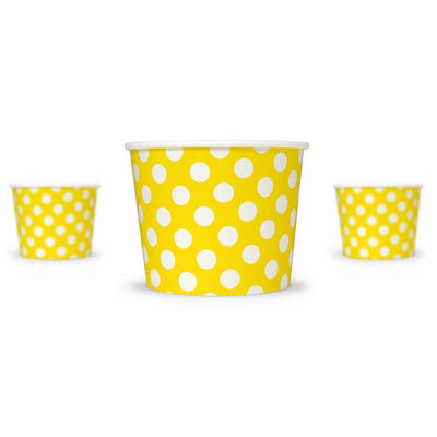 UNIQ® 16 oz Yellow Polka Dotty Ice Cream Cups