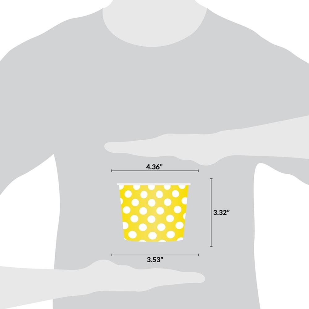 UNIQ® 16 oz Yellow Polka Dotty Ice Cream Cups