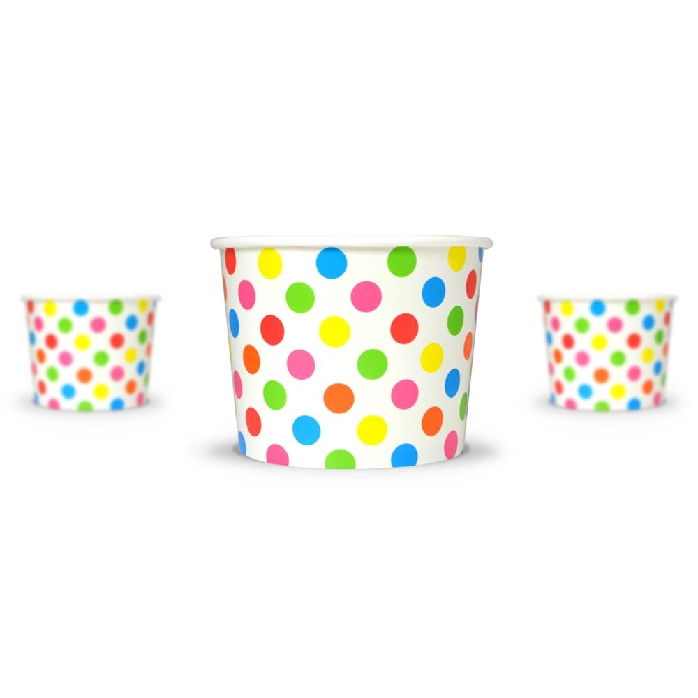 UNIQ® 16 oz Rainbow Polka Dotty Ice Cream Cups