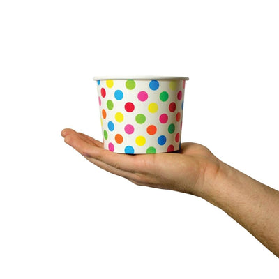 UNIQ® 16 oz Rainbow Polka Dotty Ice Cream Cups