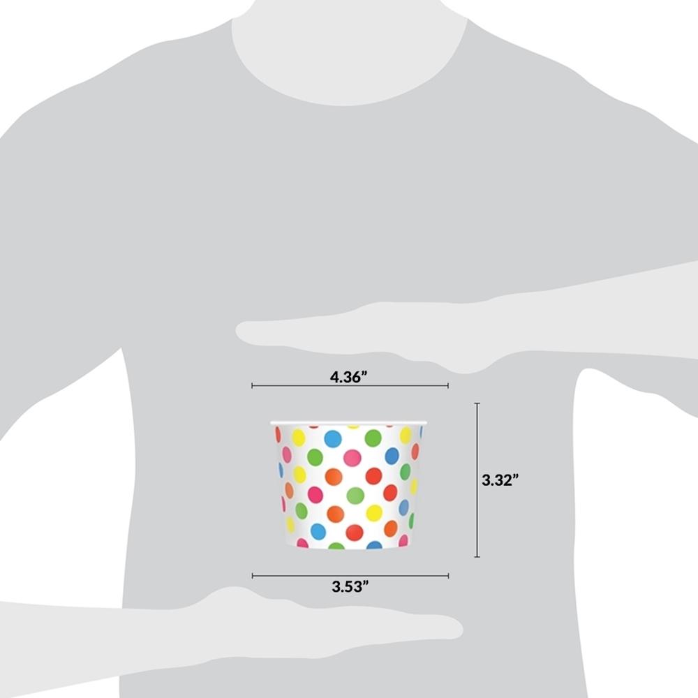 UNIQ® 16 oz Rainbow Polka Dotty Ice Cream Cups