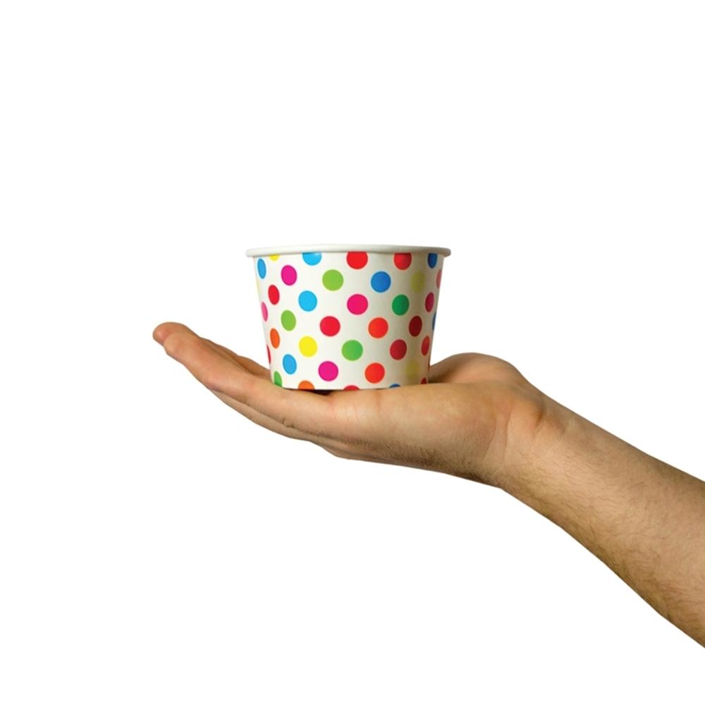 UNIQ® 8 oz Rainbow Polka Dotty Ice Cream Cups