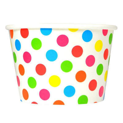 UNIQ® 8 oz Rainbow Polka Dotty Ice Cream Cups