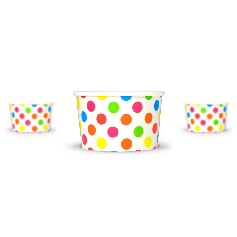UNIQ® 4 oz Rainbow Polka Dotty Ice Cream Cups
