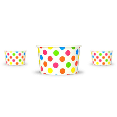 UNIQ® 4 oz Rainbow Polka Dotty Ice Cream Cups