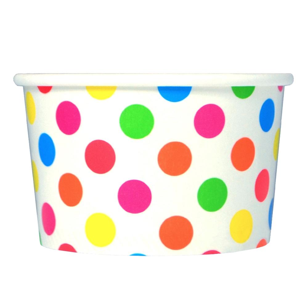 UNIQ® 4 oz Rainbow Polka Dotty Ice Cream Cups