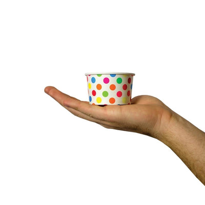 UNIQ® 4 oz Rainbow Polka Dotty Ice Cream Cups