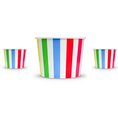 UNIQ® 16 oz Rainbow Striped Madness Ice Cream Cups