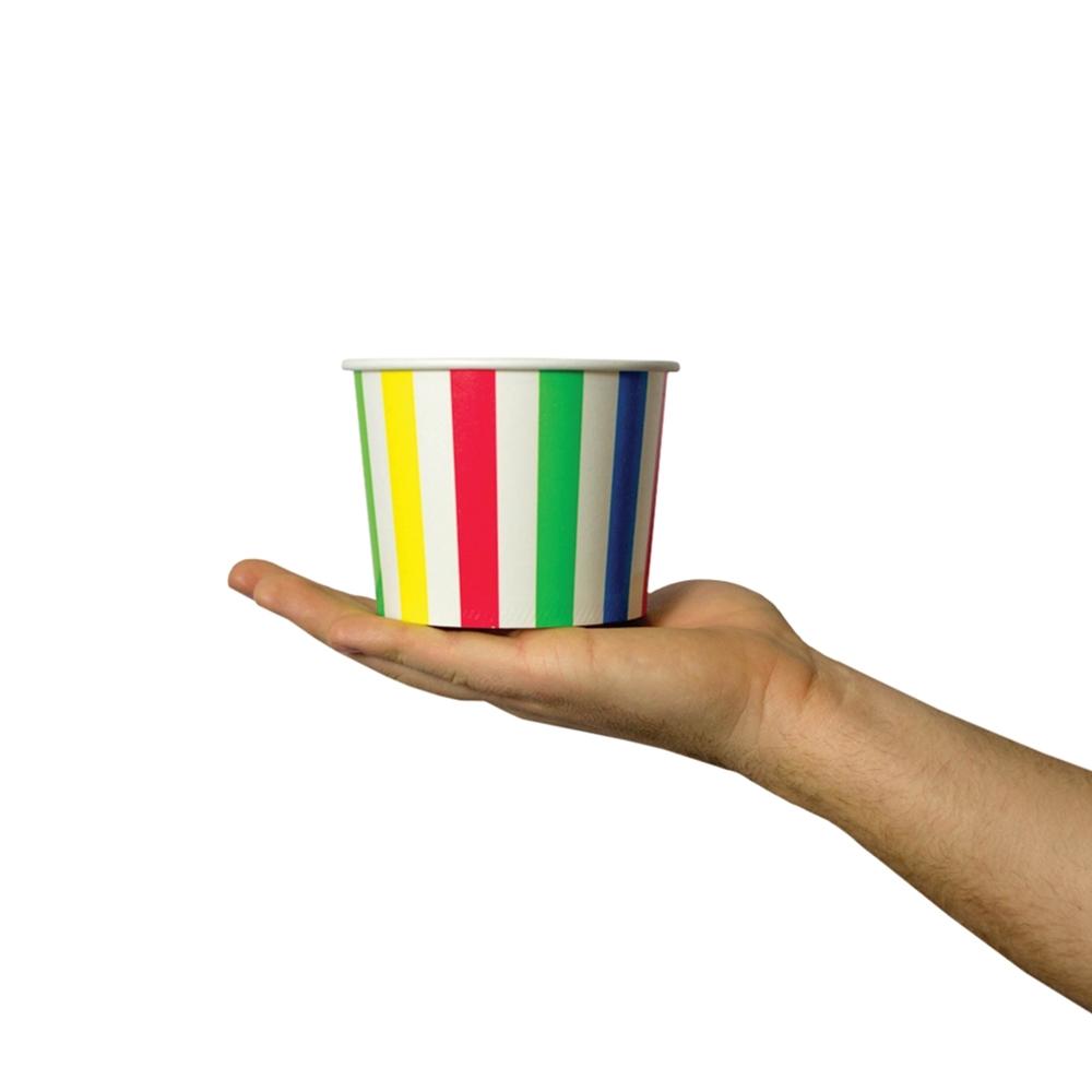 UNIQ® 16 oz Rainbow Striped Madness Ice Cream Cups