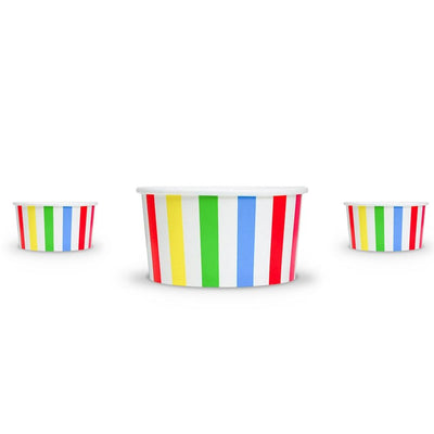 UNIQ® 6 oz Rainbow Striped Madness Ice Cream Cups