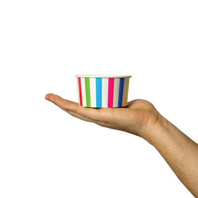 UNIQ® 6 oz Rainbow Striped Madness Ice Cream Cups