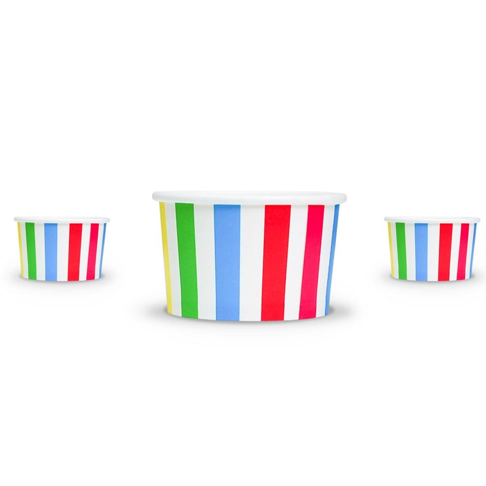 UNIQ® 4 oz Rainbow Striped Madness Ice Cream Cups