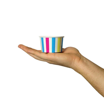 UNIQ® 4 oz Rainbow Striped Madness Ice Cream Cups