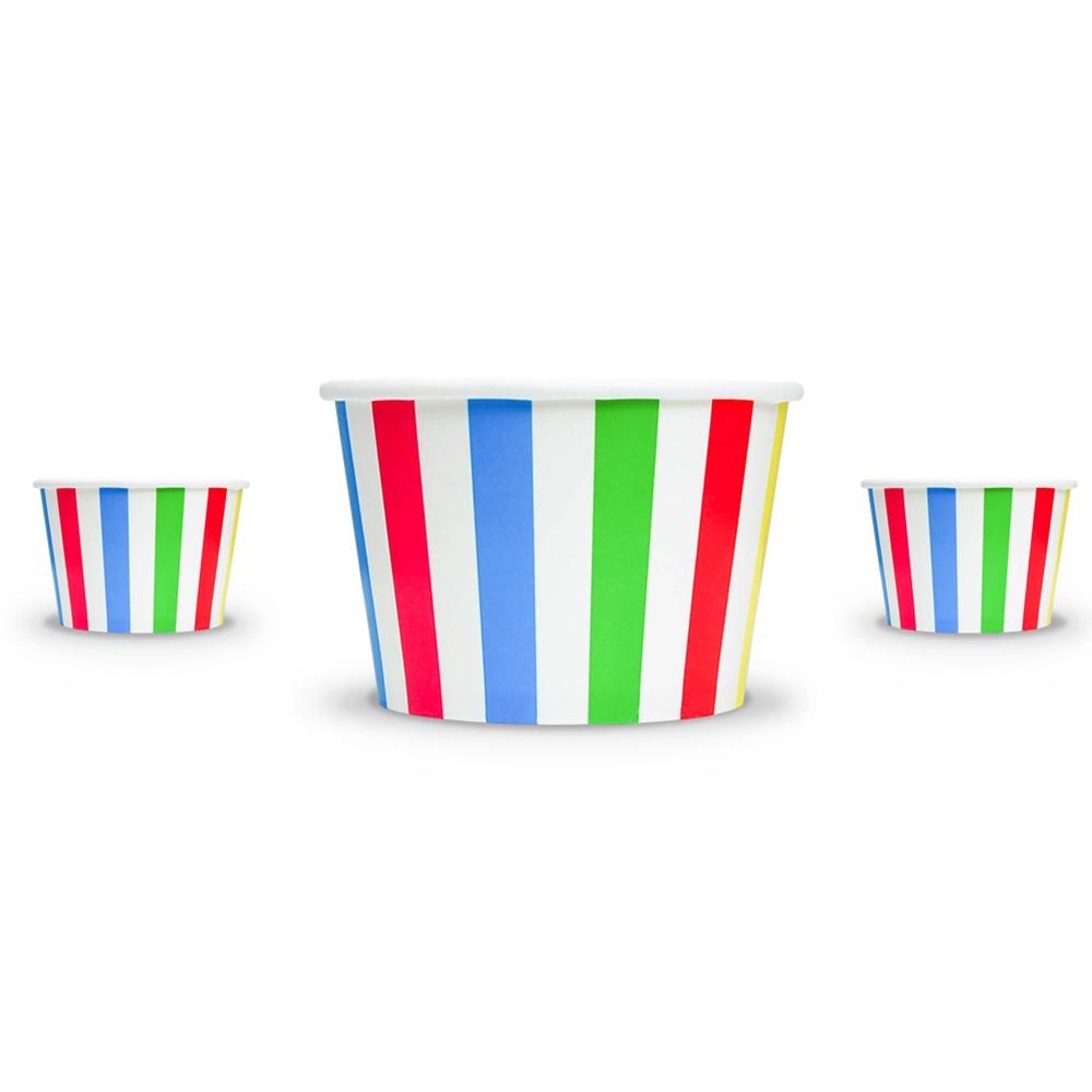 UNIQ® 8 oz Rainbow Striped Madness Ice Cream Cups