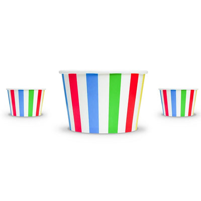 UNIQ® 8 oz Rainbow Striped Madness Ice Cream Cups