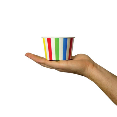 UNIQ® 8 oz Rainbow Striped Madness Ice Cream Cups