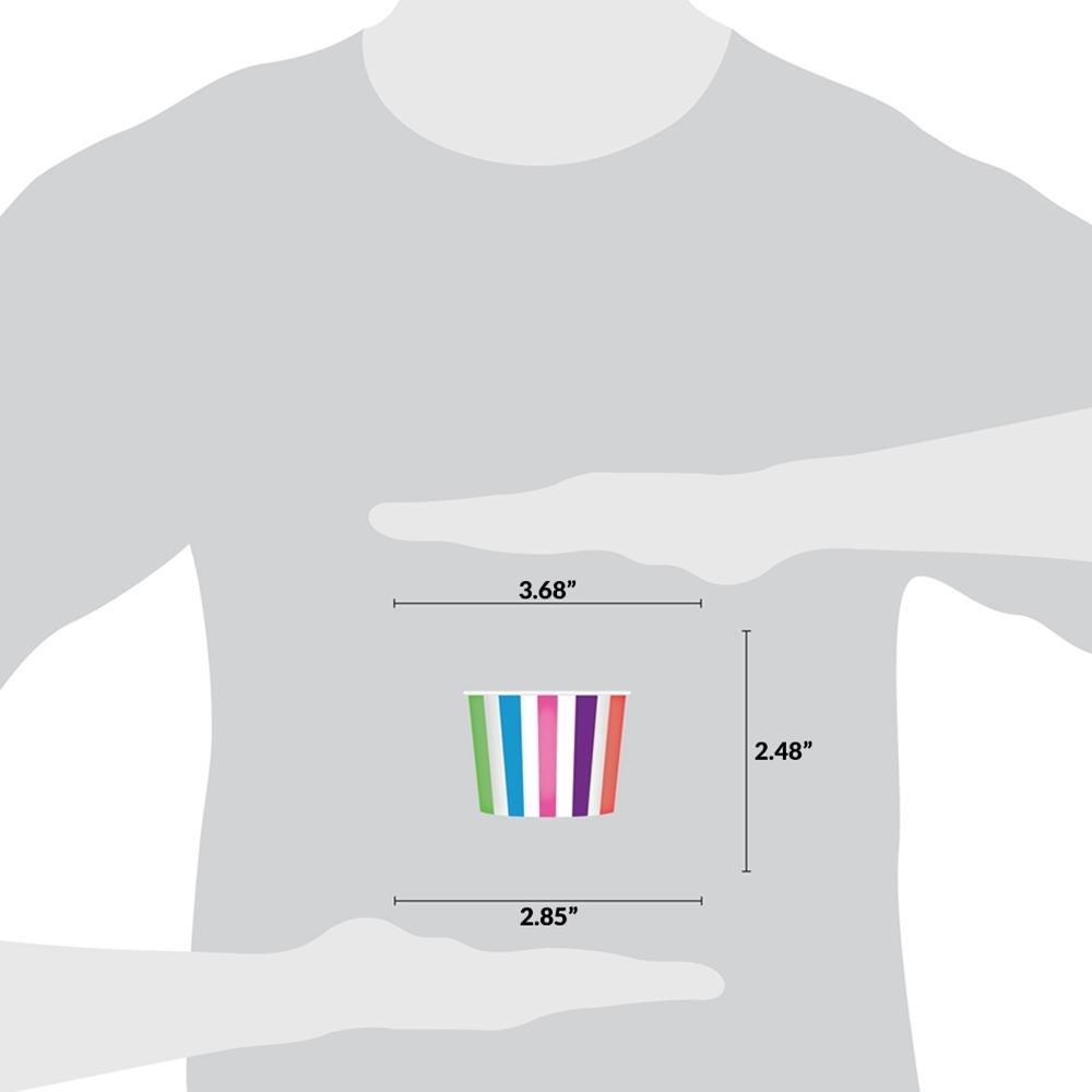 UNIQ® 8 oz Rainbow Striped Madness Ice Cream Cups