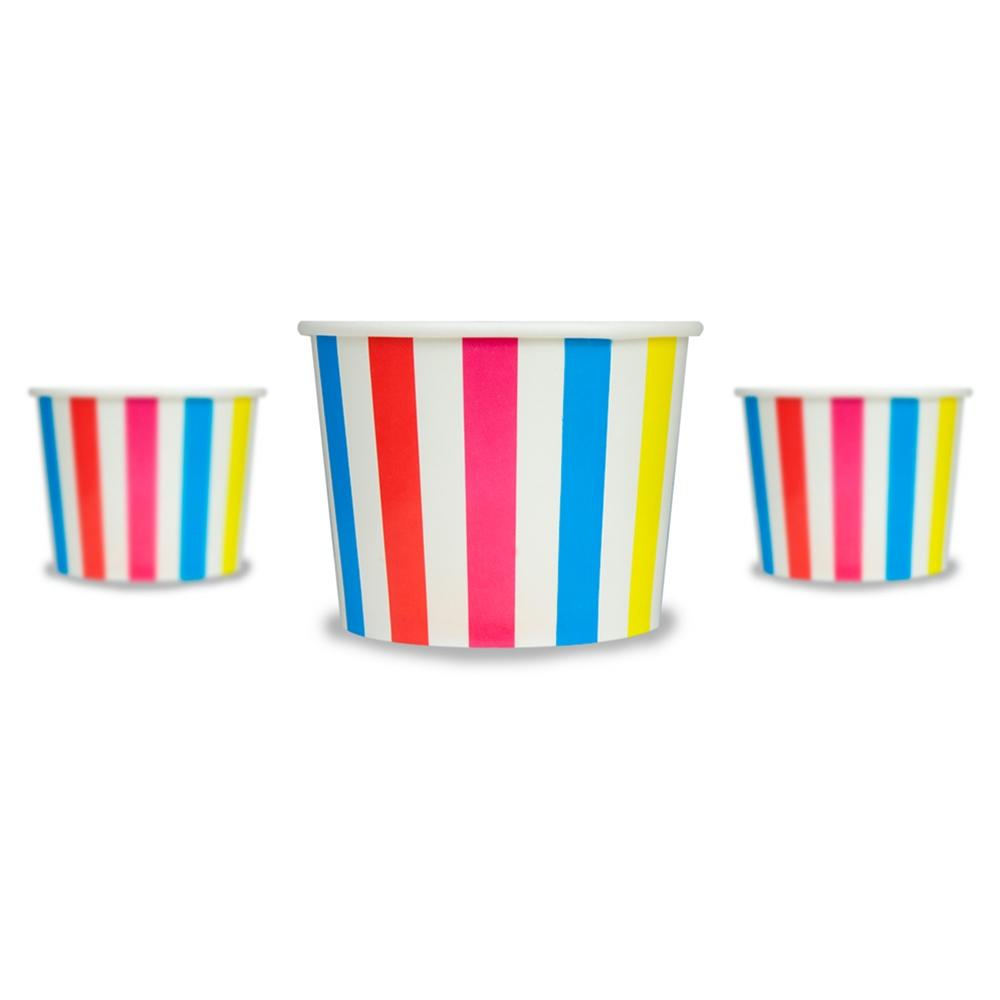 UNIQ® 12 oz Rainbow Striped Madness Ice Cream Cups