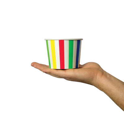 UNIQ® 12 oz Rainbow Striped Madness Ice Cream Cups