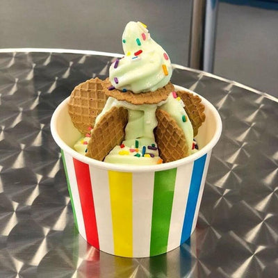 UNIQ® 12 oz Rainbow Striped Madness Ice Cream Cups